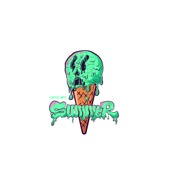 i f HATE summer | cyan minta szürke pólón