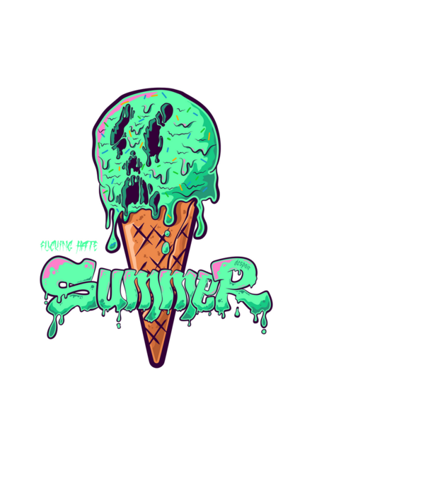 i f HATE summer | cyan minta világoskék pólón