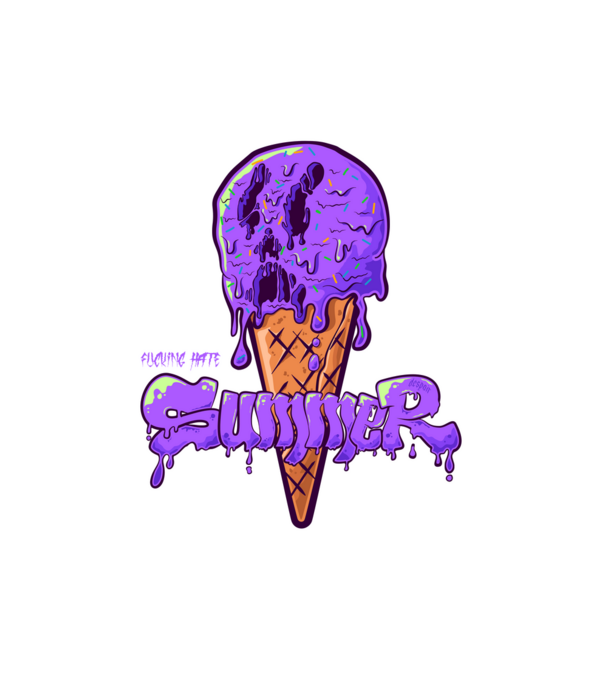 i f HATE summer | Purple minta fehér pólón