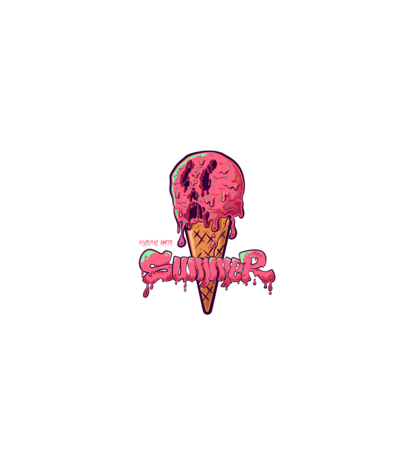 i f HATE summer | pink minta homokszín pólón