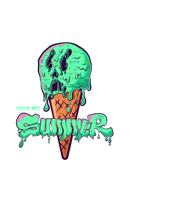 i f HATE summer | cyan minta fehér pólón