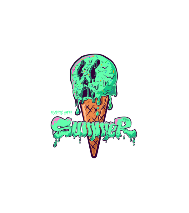 i f HATE summer | cyan minta fehér pólón