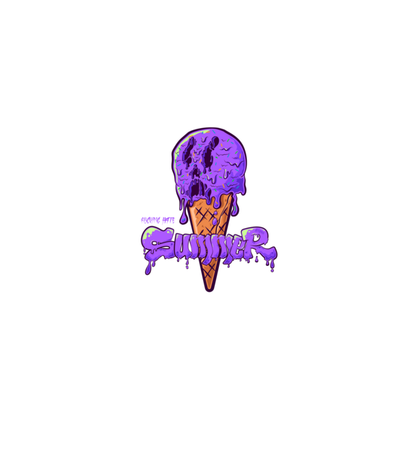 i f HATE summer | Purple minta homokszín pólón