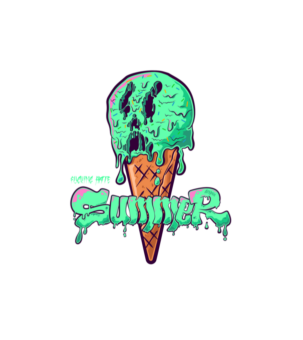i f HATE summer | cyan minta fehér pólón