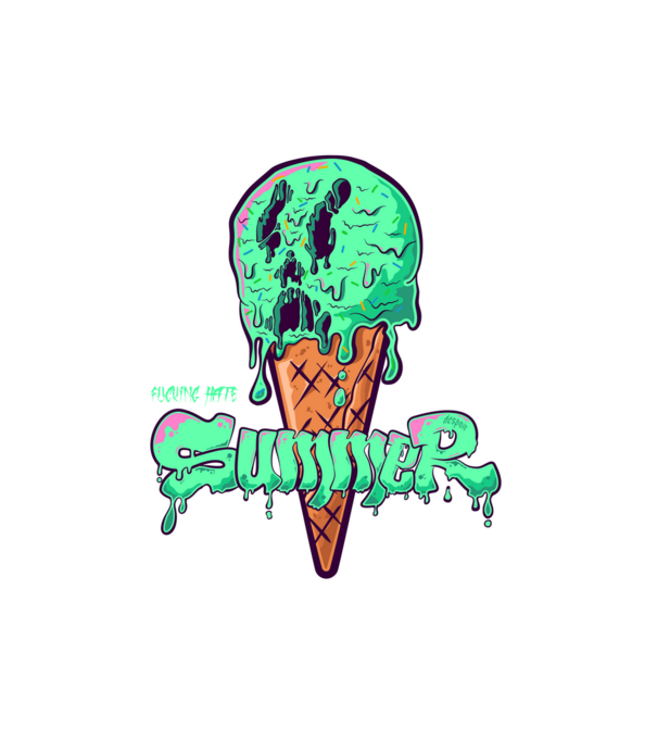 i f HATE summer | cyan minta fehér pólón
