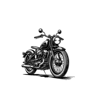 Retro motor minta fehér pólón