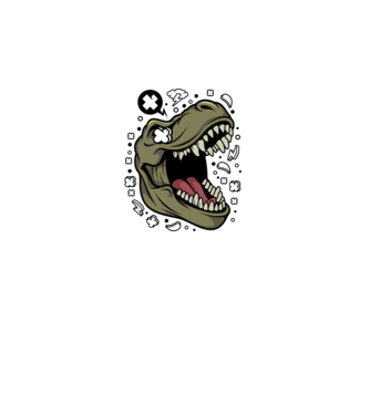T-rex minta fehér pólón