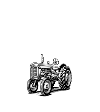 Retro traktor minta fehér pólón