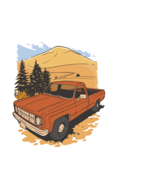 Pick-up Truck minta világoskék pólón