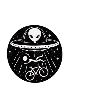 Bringás vs. UFO minta fekete pólón
