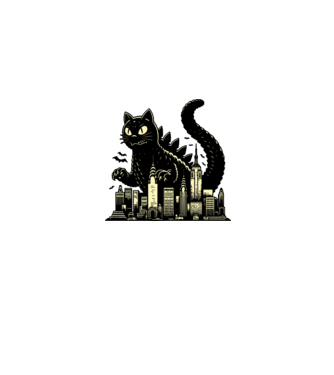 Catzilla minta szürke pólón
