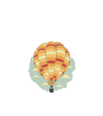 Hőlégballon minta fehér pólón