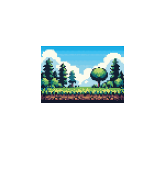Pixel természet minta fehér pólón