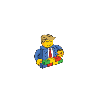 Lego Trump minta fekete pólón
