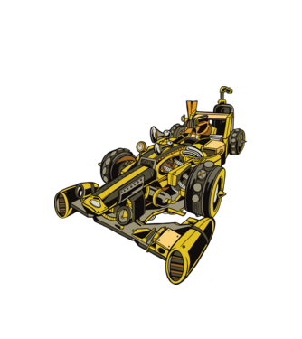 Steampunk Forma-1 minta fehér pólón