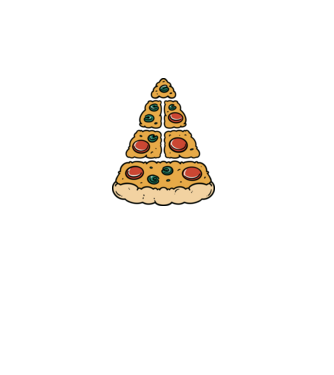 Pizza piramis minta szürke pólón