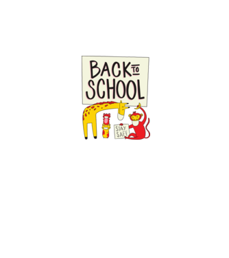 Back to school minta rózsaszín pólón