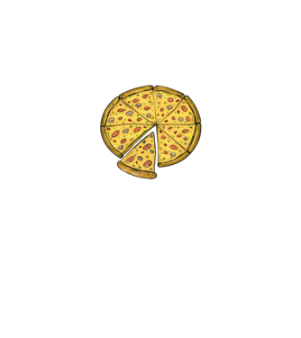 Pizza minta fehér pólón