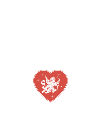Cupido szívben minta fehér pólón
