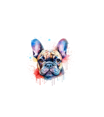 Francia bulldog minta fekete pólón