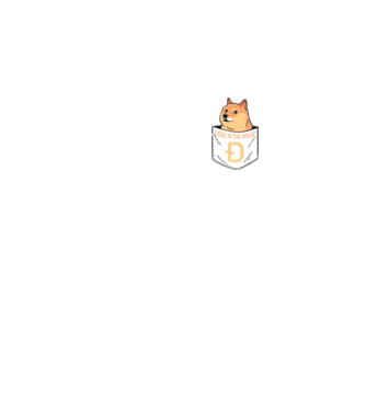 Dogecoin minta fehér pólón
