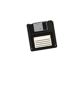Floppy minta szürke pólón