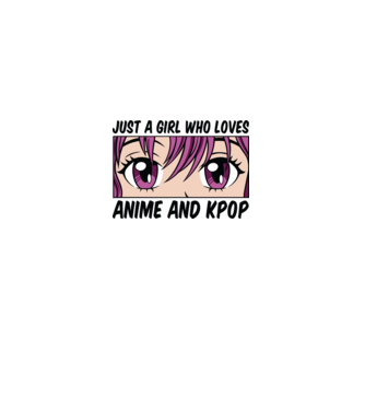 Anime és Kpop minta fehér pólón