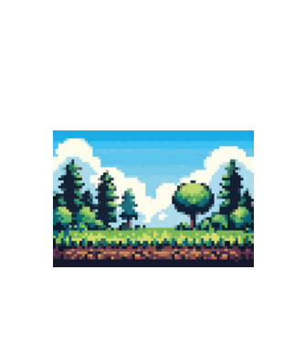 Pixel természet minta fehér pólón
