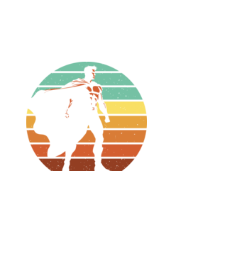 Szuperhős retro minta fekete pólón