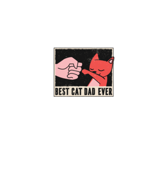 Best Cat Dad Ever minta fehér pólón