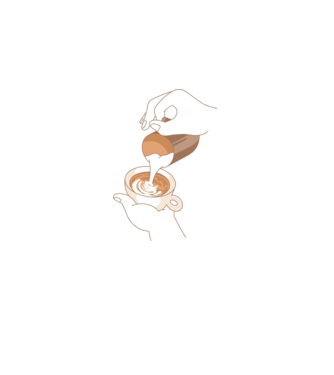 Latte minta szürke pólón