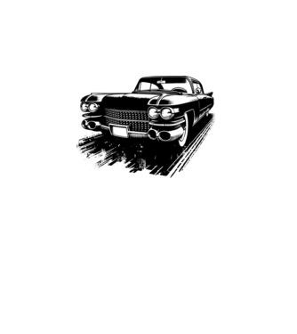 Cadillac vintage autó minta fehér pólón