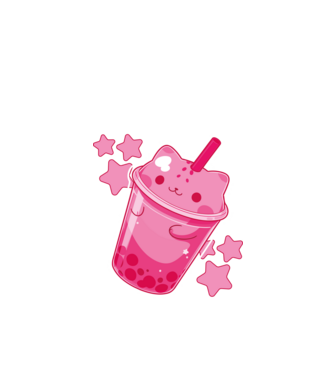 Cicás bubble tea minta fekete pólón