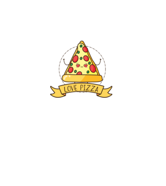I love pizza minta almazöld pólón