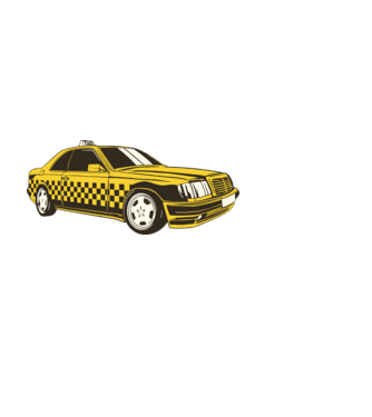 Taxi minta fekete pólón