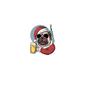 Mopsz Télapó minta szürke pólón