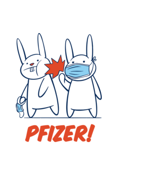 Pfizer oltás minta fehér pólón