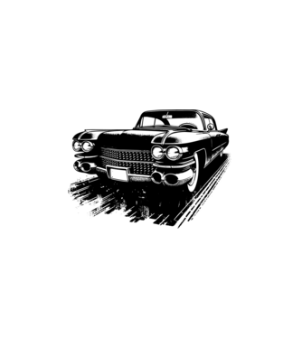 Cadillac vintage autó minta fehér pólón