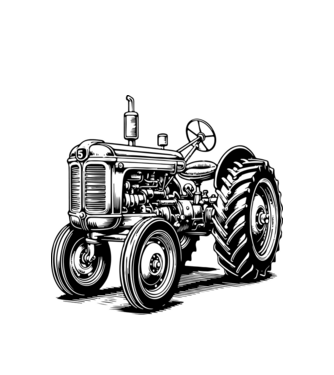 Retro traktor minta fehér pólón