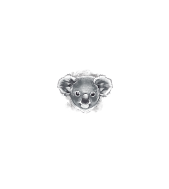 Koala minta fekete pólón
