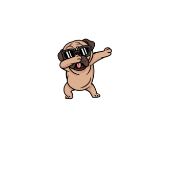 Mopsz dab minta szürke/fekete pólón