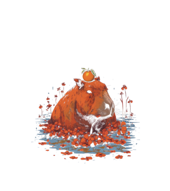 Capybara minta fekete pólón