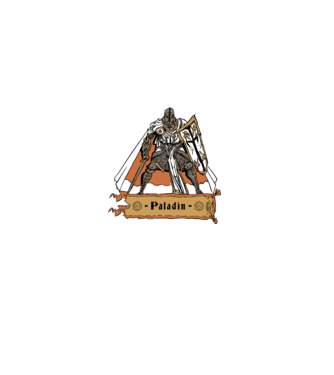 Paladin minta fehér pólón