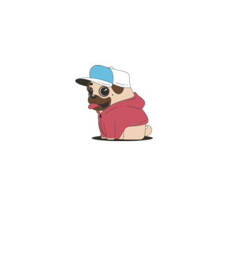 Mopsz ruhában minta fehér pólón