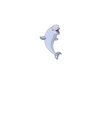 Beluga minta világoskék pólón