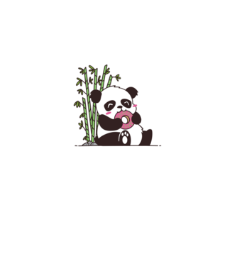 Panda minta királykék pólón
