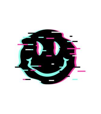 Neon smiley minta fehér pólón