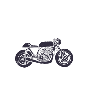 Motor minta fehér pólón