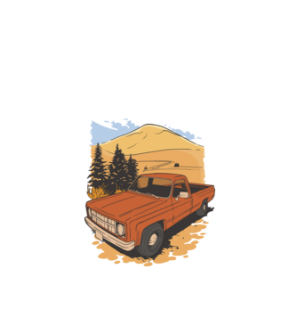 Pick-up Truck minta fehér pólón
