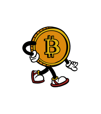 Bitcoin minta fehér pólón